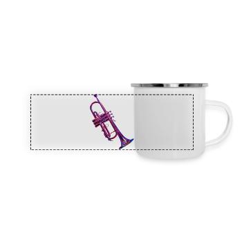 Trompete - Panorama Emaille-Tasse - Weiß - Vorne