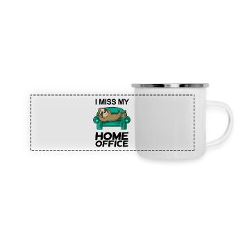 Bureau à domicile Dire drôle - Mug panoramique émaillé - blanc - Devant