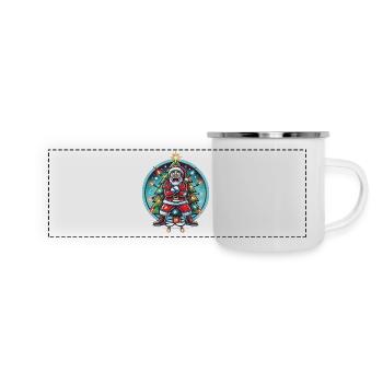 Amusement de l’électrocution de Noël avec le Père Noël - Mug panoramique émaillé - blanc - Devant
