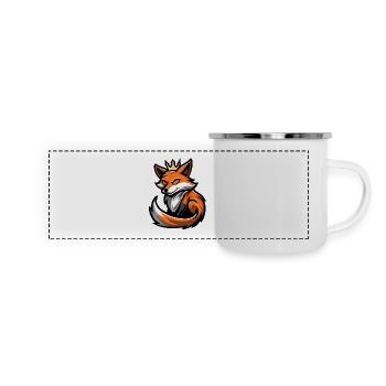 Couronne de dessin animé Fox - Mug panoramique émaillé - blanc - Devant