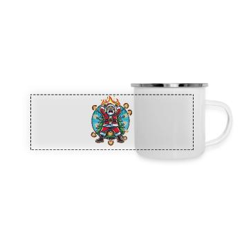 Père Noël Électrocution Chaos Désastre - Mug panoramique émaillé - blanc - Devant