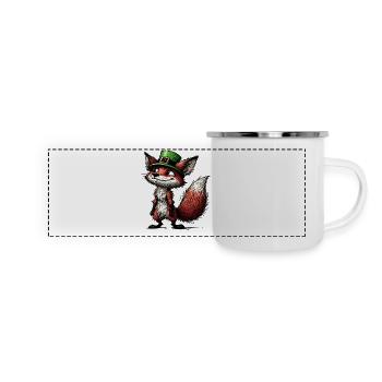 Fox Leprechaun St Patrick Irish Animal - Panoramic Camper Mug - white - Front