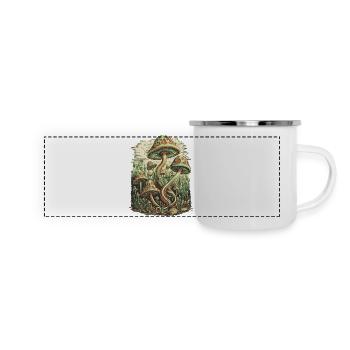 Psychedelic Mushroom Forest Fantasy Art - Panoramic Camper Mug - white - Front