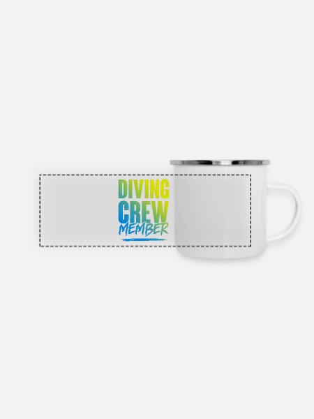 Diving Crew - Panorama Emaille-Tasse - Weiß