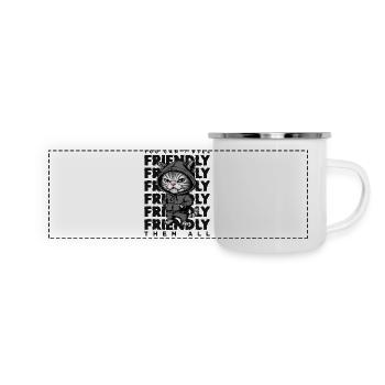 chat agacé drôle de chat dicton - Mug panoramique émaillé - blanc - Devant