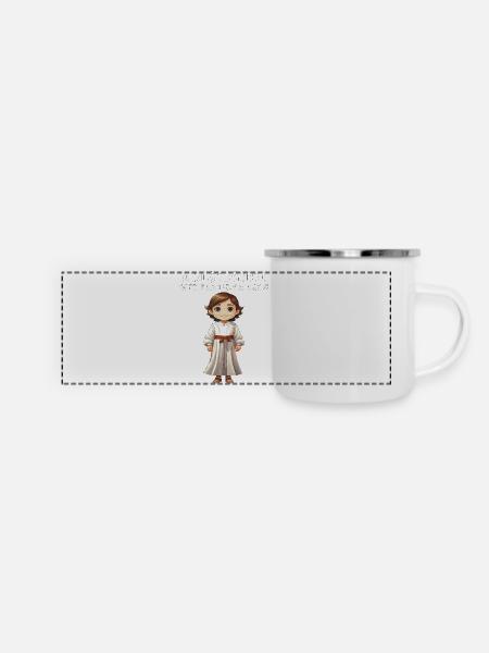 MINISTRANTIN GOTTESDIENST, ABER CHIC - Panorama Emaille-Tasse - Weiß