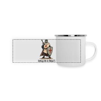 Dungeons and Knights – Cartoon Crusader - Panoramic Camper Mug - white - Front