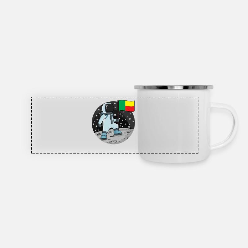 Astronaut Flag Benin - Panoramic Camper Mug - white