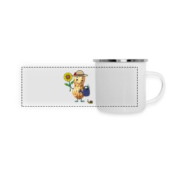 Drôle de jardinier de cacahuètes Jardin de jardinier amateur - Mug panoramique émaillé - blanc - Devant