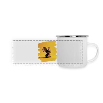 Maus - Panorama Emaille-Tasse - Weiß - Vorne