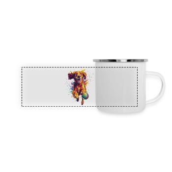 Irish Setter - Panorama Emaille-Tasse - Weiß - Vorne