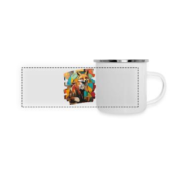 Renard - Mug panoramique émaillé - blanc - Devant
