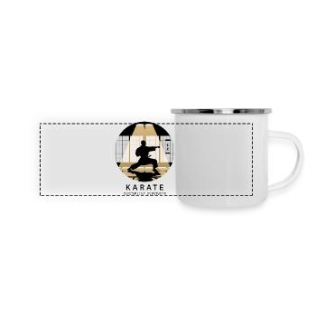 Discipline is Power – Karate & Martial Arts - Panoramic Camper Mug - white - Front