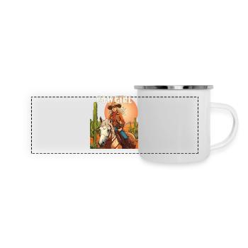 FEMME CHEVAUCHANT - Mug panoramique émaillé - blanc - Devant