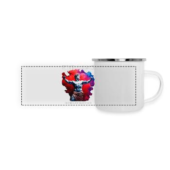 FITNESS COACH: FIRST FIGHT, THEN WIN - Panoramic Camper Mug - white - Front