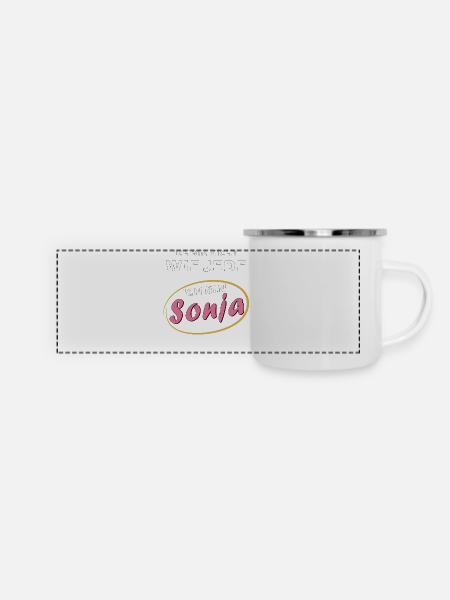 ICH BIN Sonja - Panorama Emaille-Tasse - Weiß