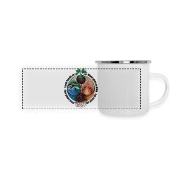 Arbre des Quatre Éléments - Terre, Eau, Feu, Air - Mug panoramique émaillé - blanc - Devant