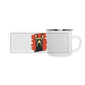 Doberman - Mug panoramique émaillé - blanc - Devant