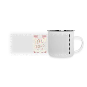 Rum Helps 11 - Panorama Emaille-Tasse - Weiß - Vorne