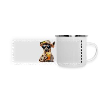 Hyäne - Panorama Emaille-Tasse - Weiß - Vorne