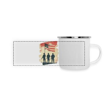 USA 4 - Panorama Emaille-Tasse - Weiß - Vorne