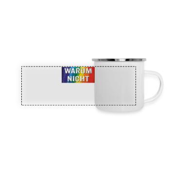 WARUM NICHT - Panorama Emaille-Tasse - Weiß - Vorne