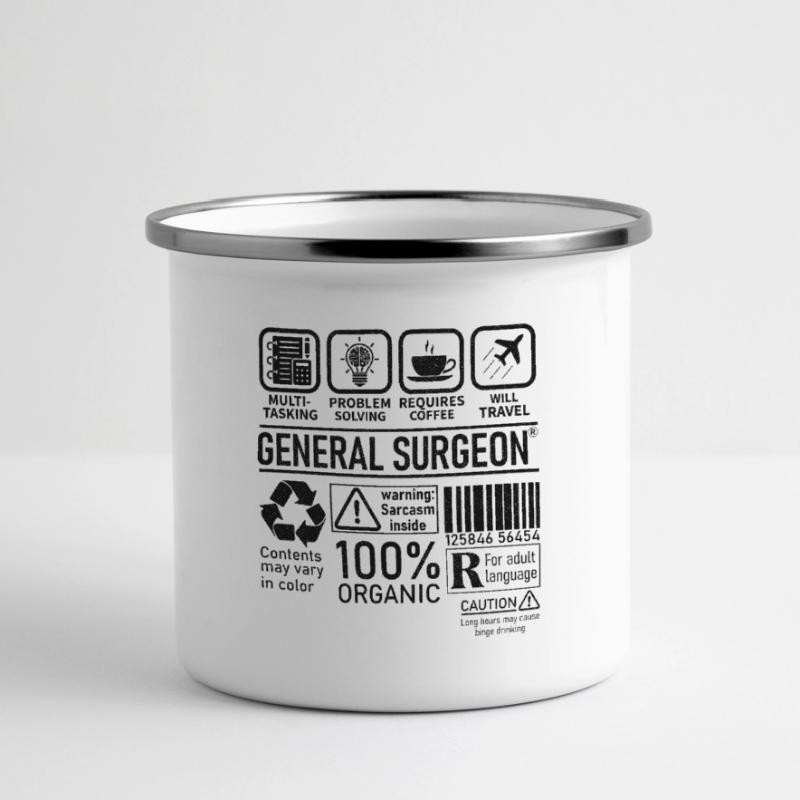 General Surgeon multi tasking problem solving Panorama Emaille-Tasse