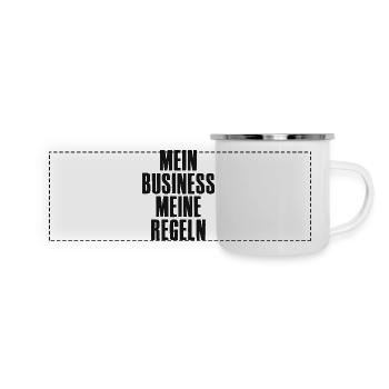 Mein Business meine Regeln für Unternehmer - Panorama Emaille-Tasse - Weiß - Vorne