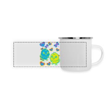 Easter Kids Child Chick Retro 80s 90s - Panoramic Camper Mug - white - Front