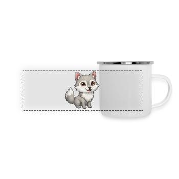 Animal Cartoon Wolf - Panoramic Camper Mug - white - Front