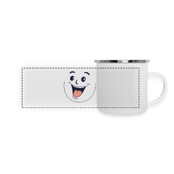 big smile happy guy laugh funny funny party - Panoramic Camper Mug - white - Front