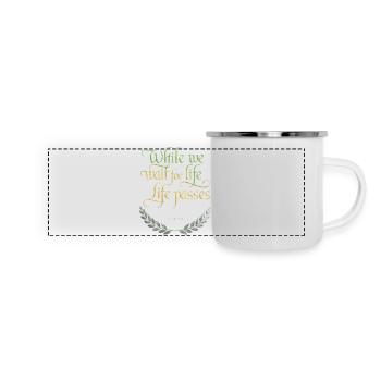Sénèque | Pendant que nous attendons la vie, la vie passe - Mug panoramique émaillé - blanc - Devant