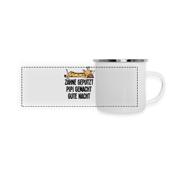 Teeth brushed humorous giraffe good night motif - Panoramic Camper Mug - white - Front
