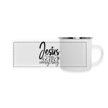 Jésus est tout - Mug panoramique émaillé - blanc - Devant