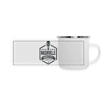 Nashville Music City Gitarre Tennessee - Panorama Emaille-Tasse - Weiß - Vorne