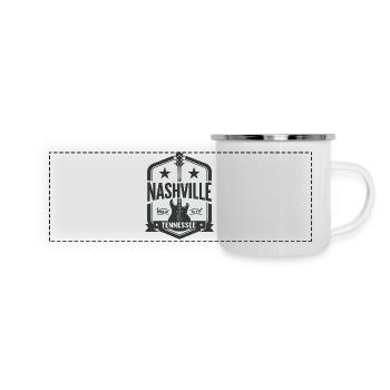 Nashville Music City Gitarre Tennessee - Panorama Emaille-Tasse - Weiß - Vorne
