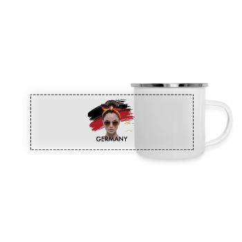 Stylish Germany fashion with flag and bandana - Panoramic Camper Mug - white - Front