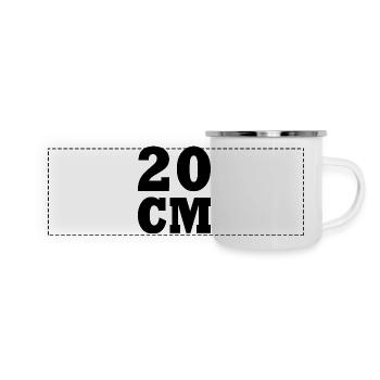 20 cm - Panorama Emaille-Tasse - Weiß - Vorne