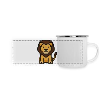 Lion Pixel - Panoramic Camper Mug - white - Front