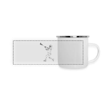 Lacrosse Player Sketch - Panoramic Camper Mug - white - Front