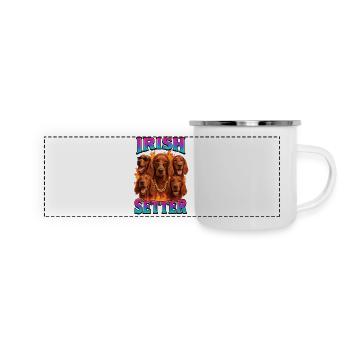 Irish Setter - Panorama Emaille-Tasse - Weiß - Vorne