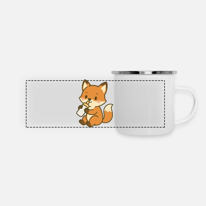 Thirsty baby fox - Panoramic Camper Mug - white