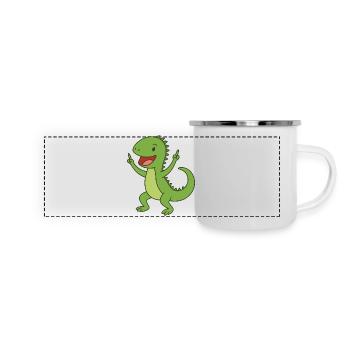 Bébé Iguane de fête - Mug panoramique émaillé - blanc - Devant