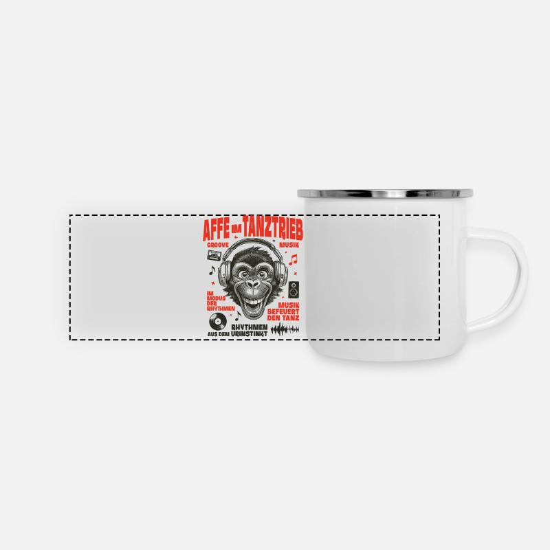 Headphone Sound Shirt: Monkey Rhythm and Fun - Panoramic Camper Mug - white