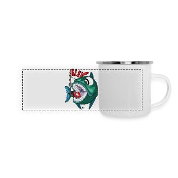 Klick Bait - Panorama Emaille-Tasse - Weiß - Vorne