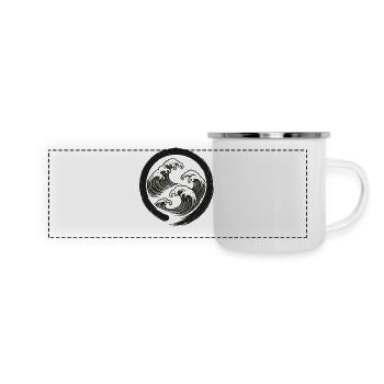 Zen Waves Enso Circle Symbol - Panoramic Camper Mug - white - Front