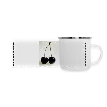 Kirsche - Panorama Emaille-Tasse - Weiß - Vorne
