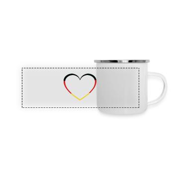 Allemand Allemagne Coeur Coeurs Pays Pays - Mug panoramique émaillé - blanc - Devant