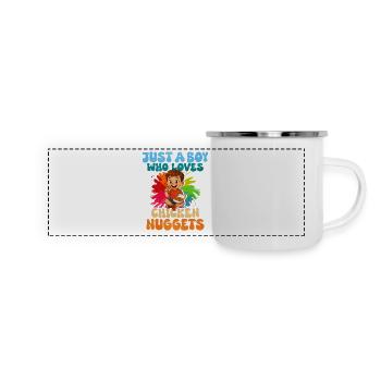 Chicken Nugget - Panorama Emaille-Tasse - Weiß - Vorne
