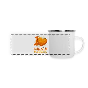 Chicken Nugget - Panorama Emaille-Tasse - Weiß - Vorne